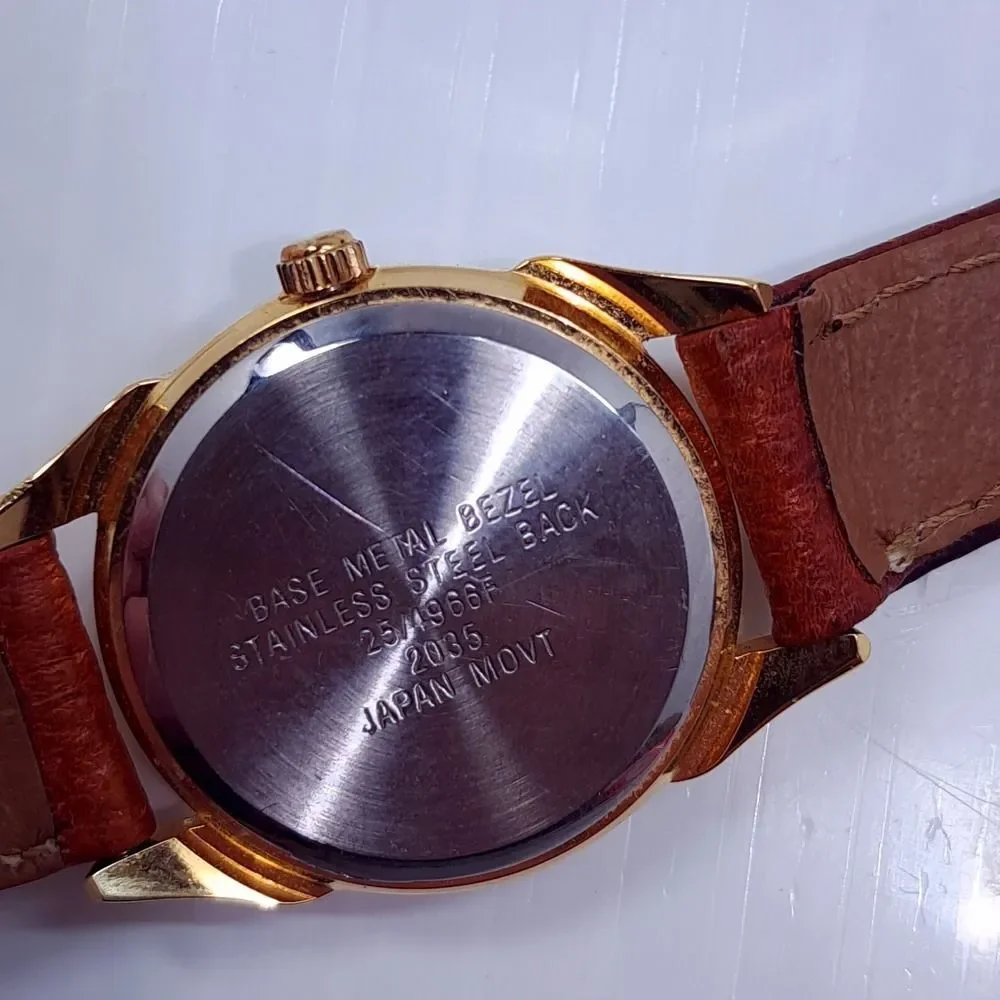 Armitron 25/4966F Skeleton Women Watch Genuine leather camel brown gold Quartz